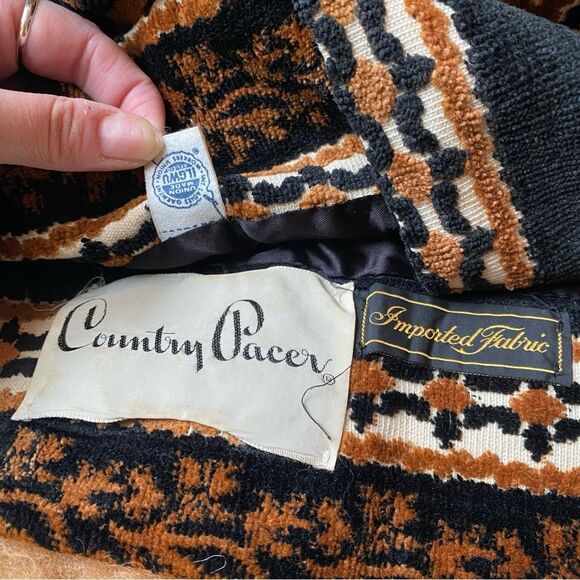 Vtg 1970's Country Pacer Multicolored Tapestry Faux Fur Penny Lane Coat Size S/M - Picture 13 of 16